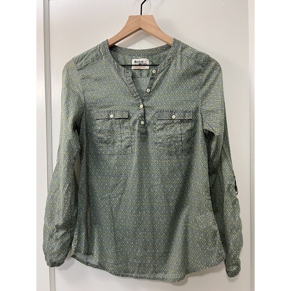 Anthropologie Holding Horses Diamond Geometric Print Popover Top Women's 4